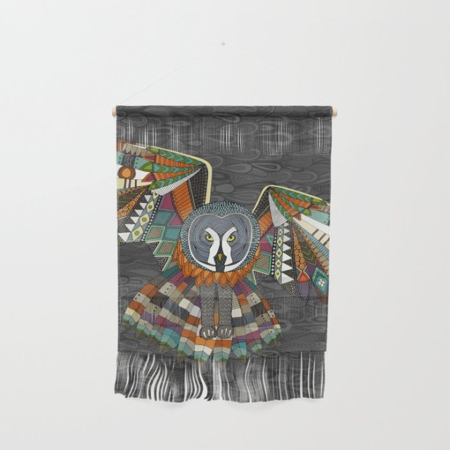 Night Owl Keepers Currates night owl charcoal Wall Hanging by sharonturner at Society 6